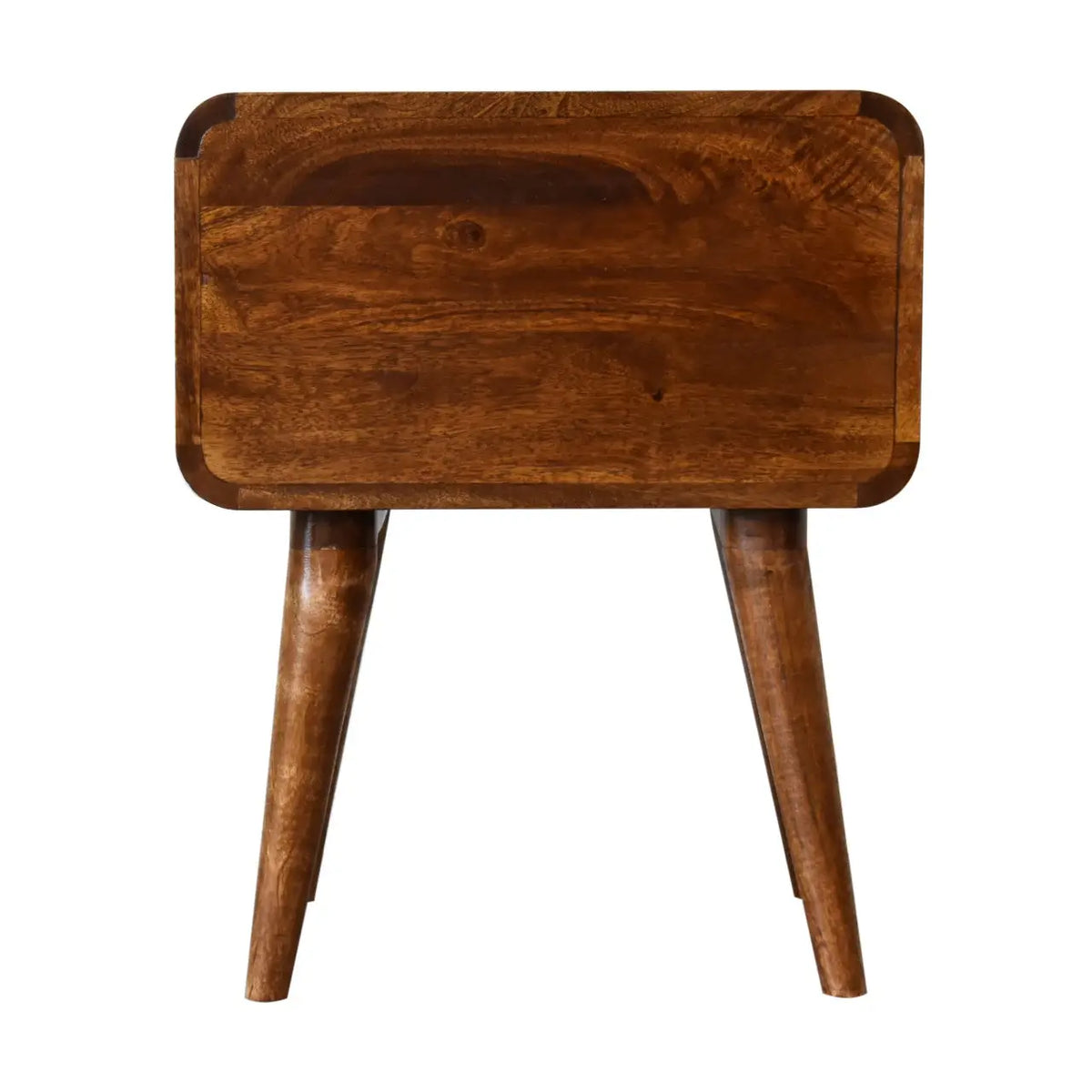 Curved Chestnut Bedside Table | Nightstand