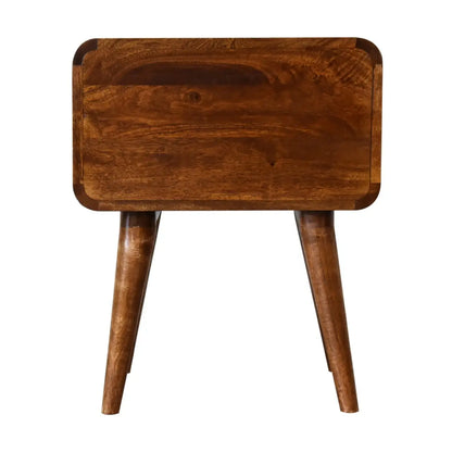 Curved Chestnut Bedside Table | Nightstand