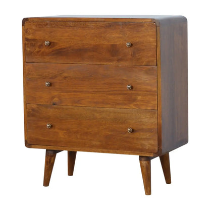 Curved Chestnut Chest of Drawers