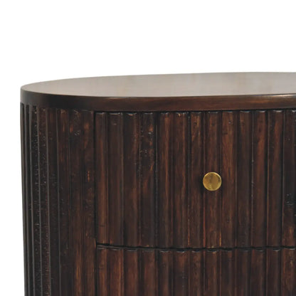 Curved Fluted 3-Drawer Bedside Table | Nightstand
