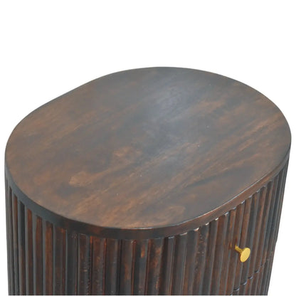 Curved Fluted 3-Drawer Bedside Table | Nightstand