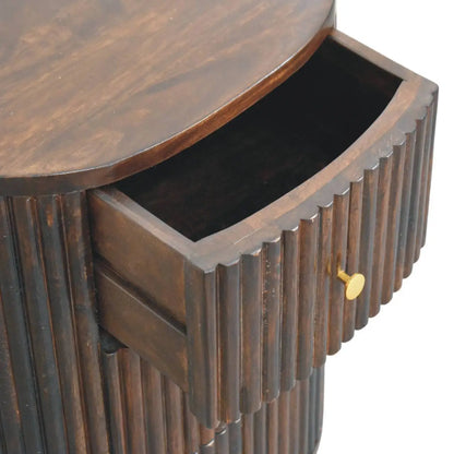 Curved Fluted 3-Drawer Bedside Table | Nightstand