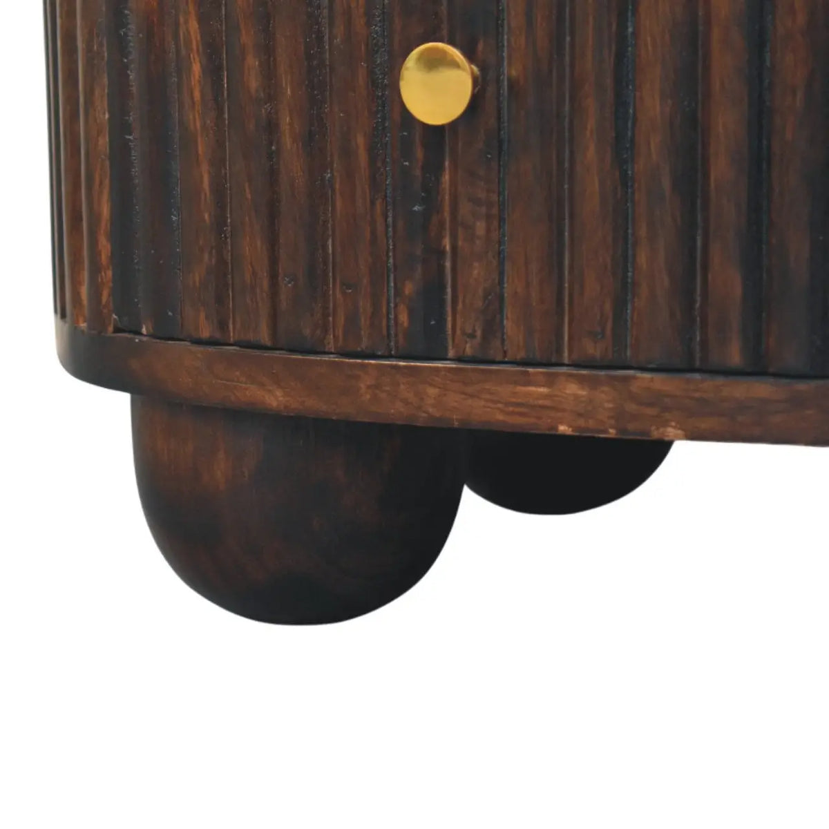 Curved Fluted 3-Drawer Bedside Table | Nightstand