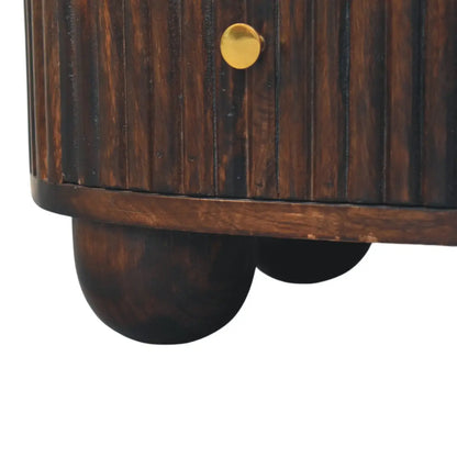 Curved Fluted 3-Drawer Bedside Table | Nightstand