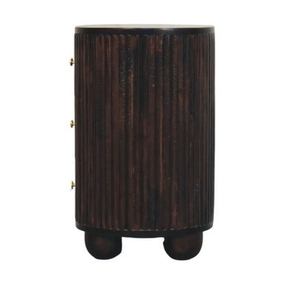 Curved Fluted 3-Drawer Bedside Table | Nightstand