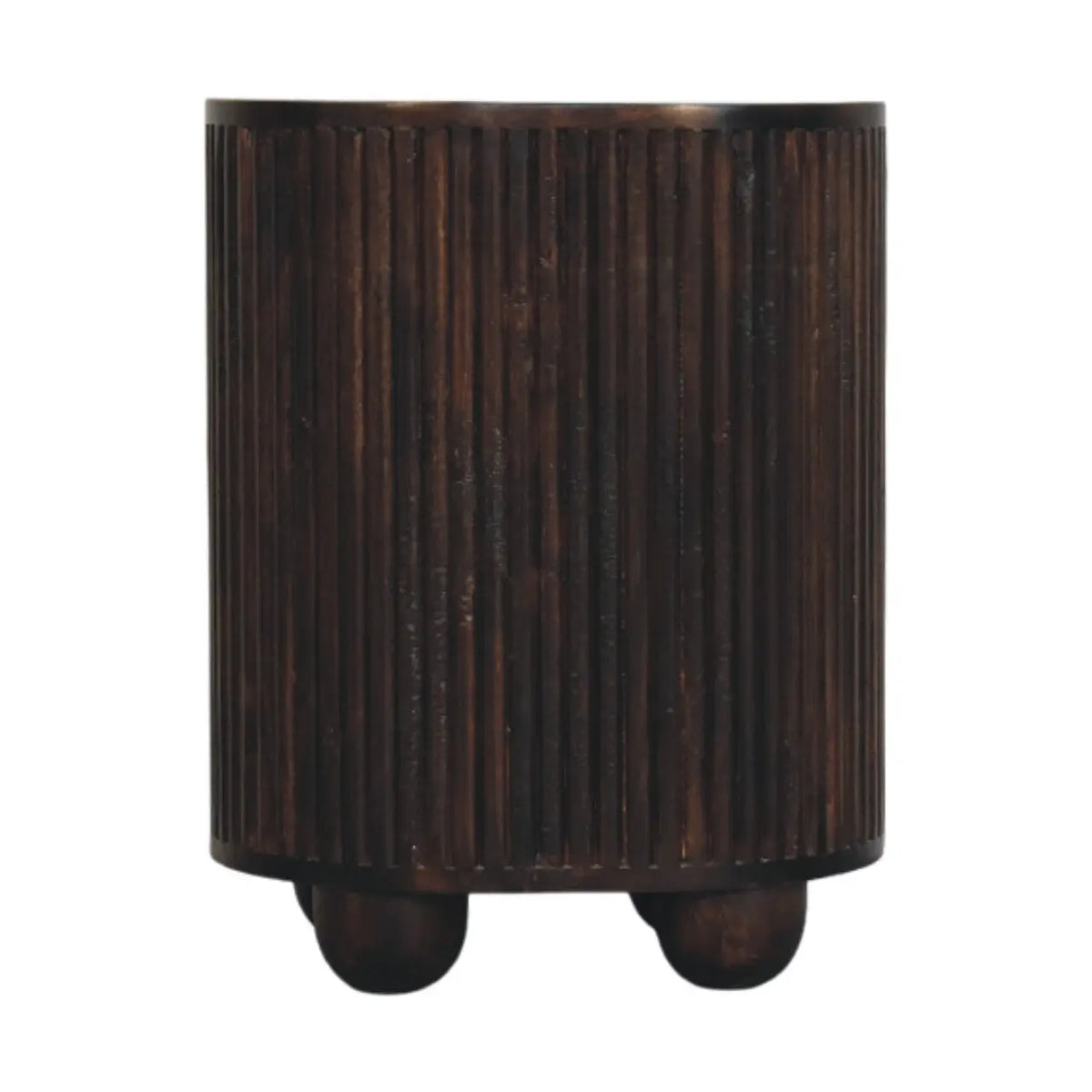 Curved Fluted 3-Drawer Bedside Table | Nightstand