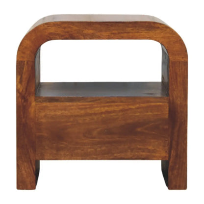 Darcy Chestnut Nightstand with Drawer and Open Shelf