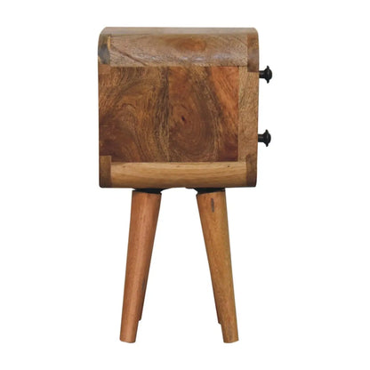 Extra Mini Curved Oak-ish Bedside Table | Nightstand