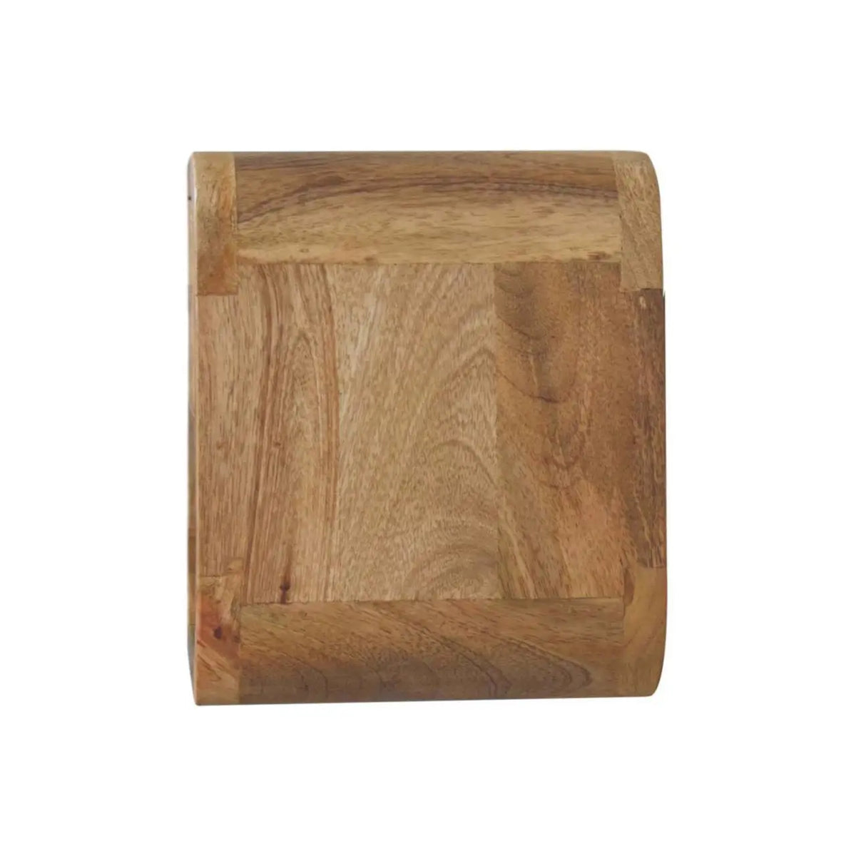 Extra Mini Wall Mounted Curved Oak-ish Bedside Table with Open Slot | Nightstand