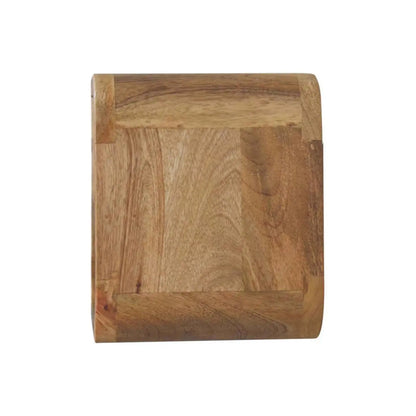 Extra Mini Wall Mounted Curved Oak-ish Bedside Table with Open Slot | Nightstand