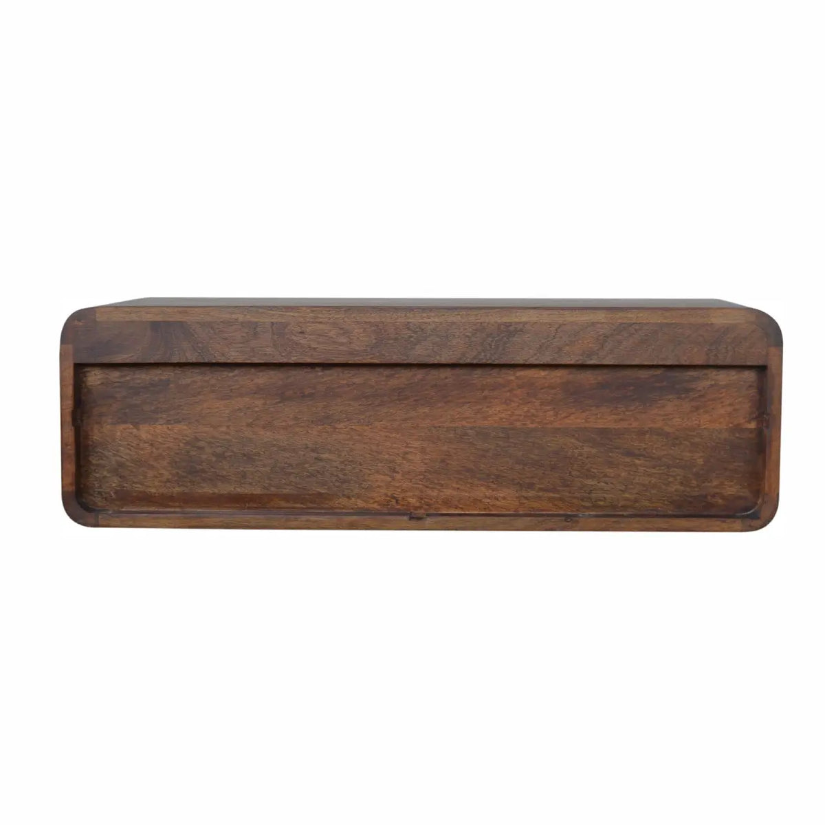 Floating Chestnut Open Console Table Wall Mounted Solid Mango Wood Shelf