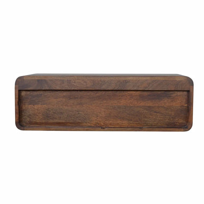 Floating Chestnut Open Console Table Wall Mounted Solid Mango Wood Shelf