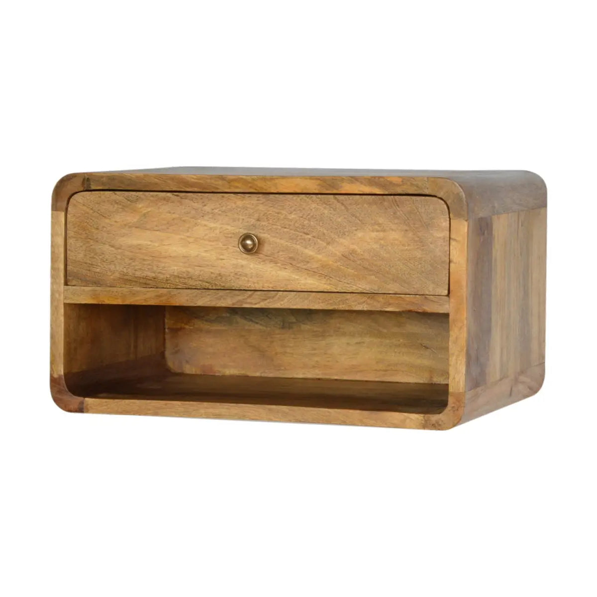 Floating Curve Open Slot Bedside Table | Nightstand