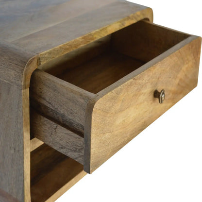 Floating Curve Open Slot Bedside Table | Nightstand
