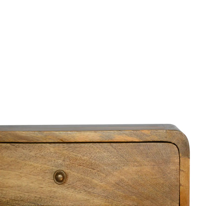 Floating Curve Open Slot Bedside Table | Nightstand