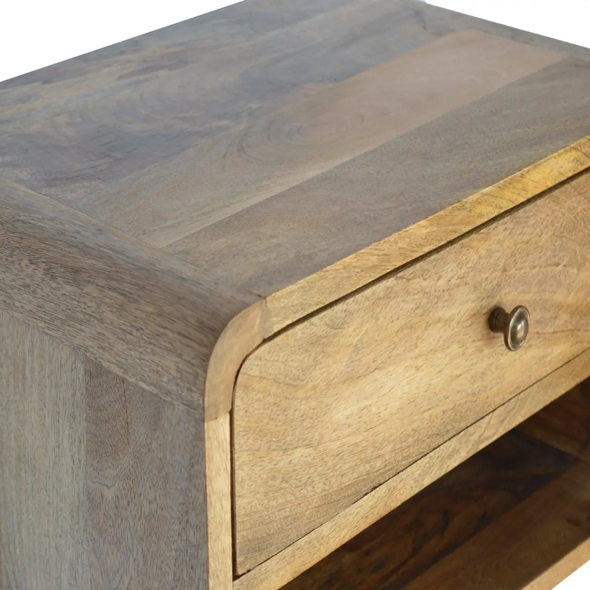 Floating Curve Open Slot Bedside Table | Nightstand