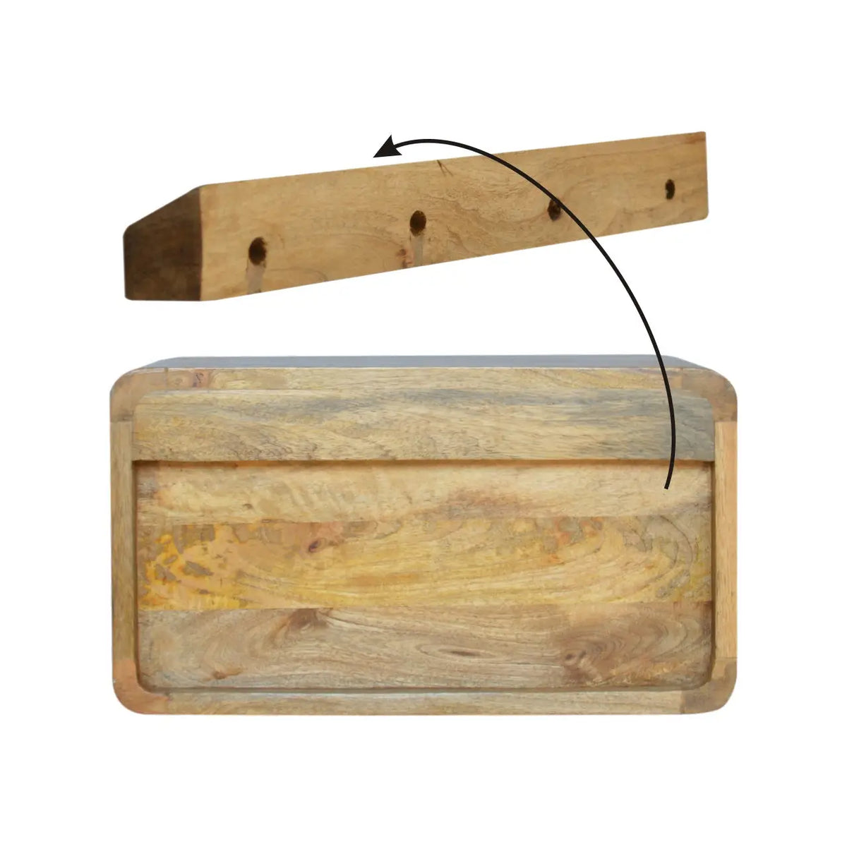 Floating Curve Open Slot Bedside Table | Nightstand