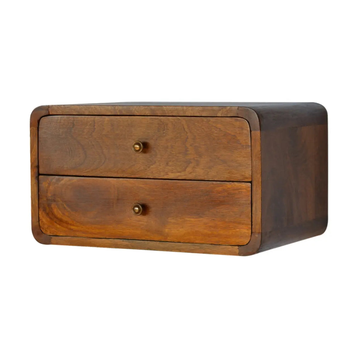 Floating Curved Chestnut Bedside Table | Nightstand