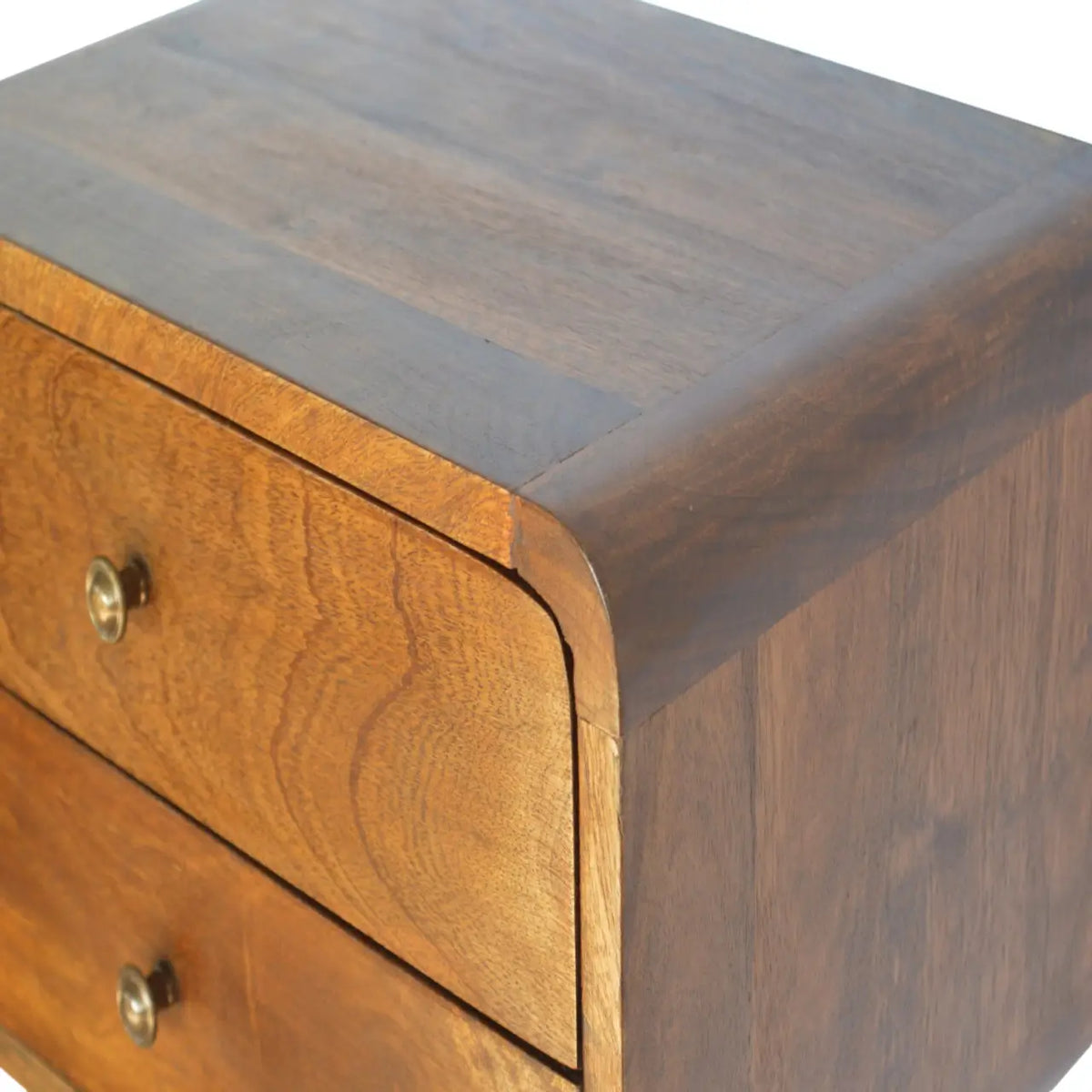 Floating Curved Chestnut Bedside Table | Nightstand