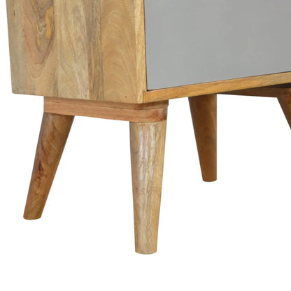 Grey and White Cut-out Bedside Table | Nightstand