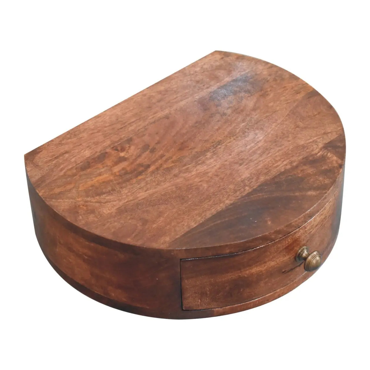 Honey Caramel Wall Mounted Rounded Bedside Table | Nightstand