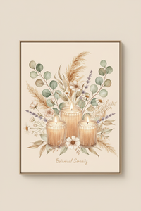 Botanical Candle Jars Framed Wall Art | Luxury Print