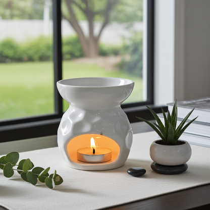 Taya White Oil Burner Set