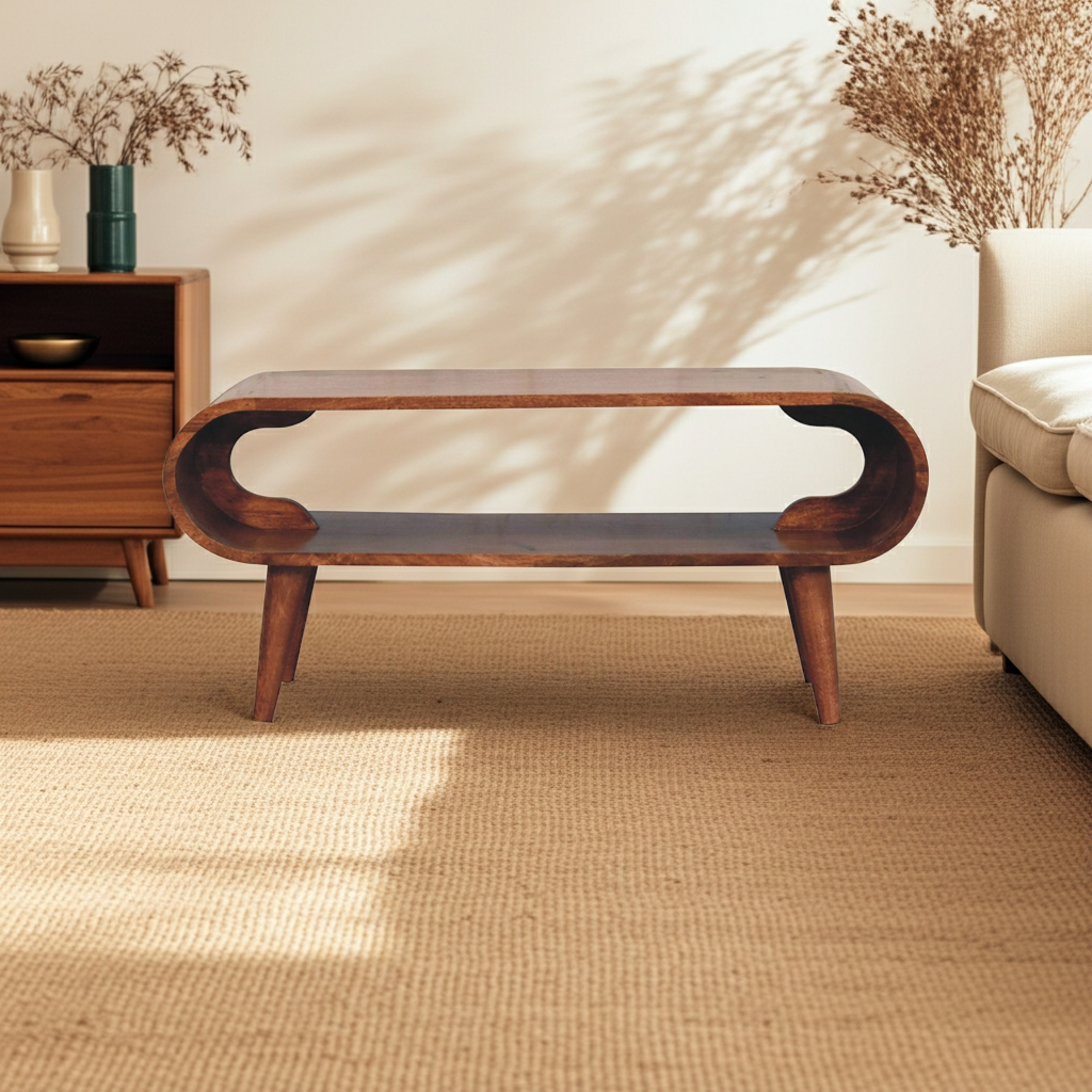 Amaya Nordic Style Honey Caramel Coffee Table