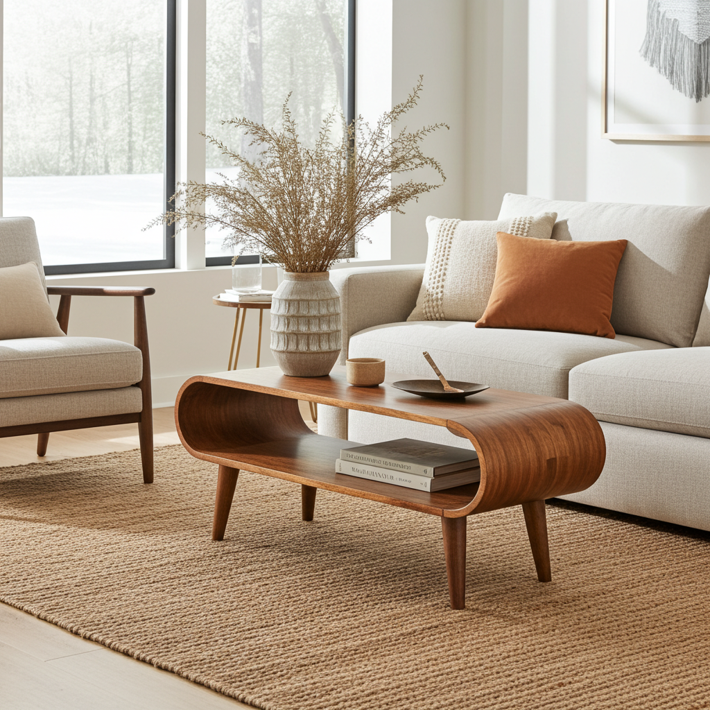 Amaya Nordic Style Honey Caramel Coffee Table