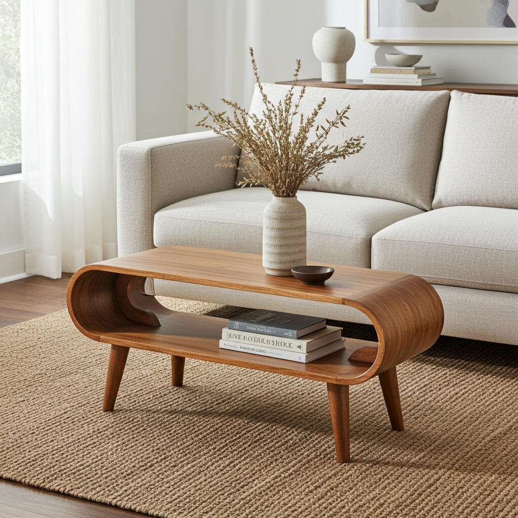 Amaya Nordic Style Honey Caramel Coffee Table