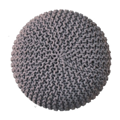 Keeva Grey Round Footstool | Ottoman