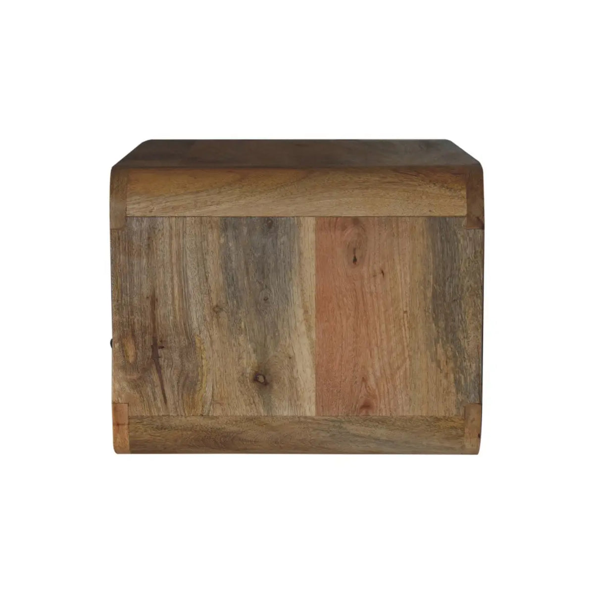 Large Oak-ish Curve Upper Slot Floating Bedside Table | Nightstand