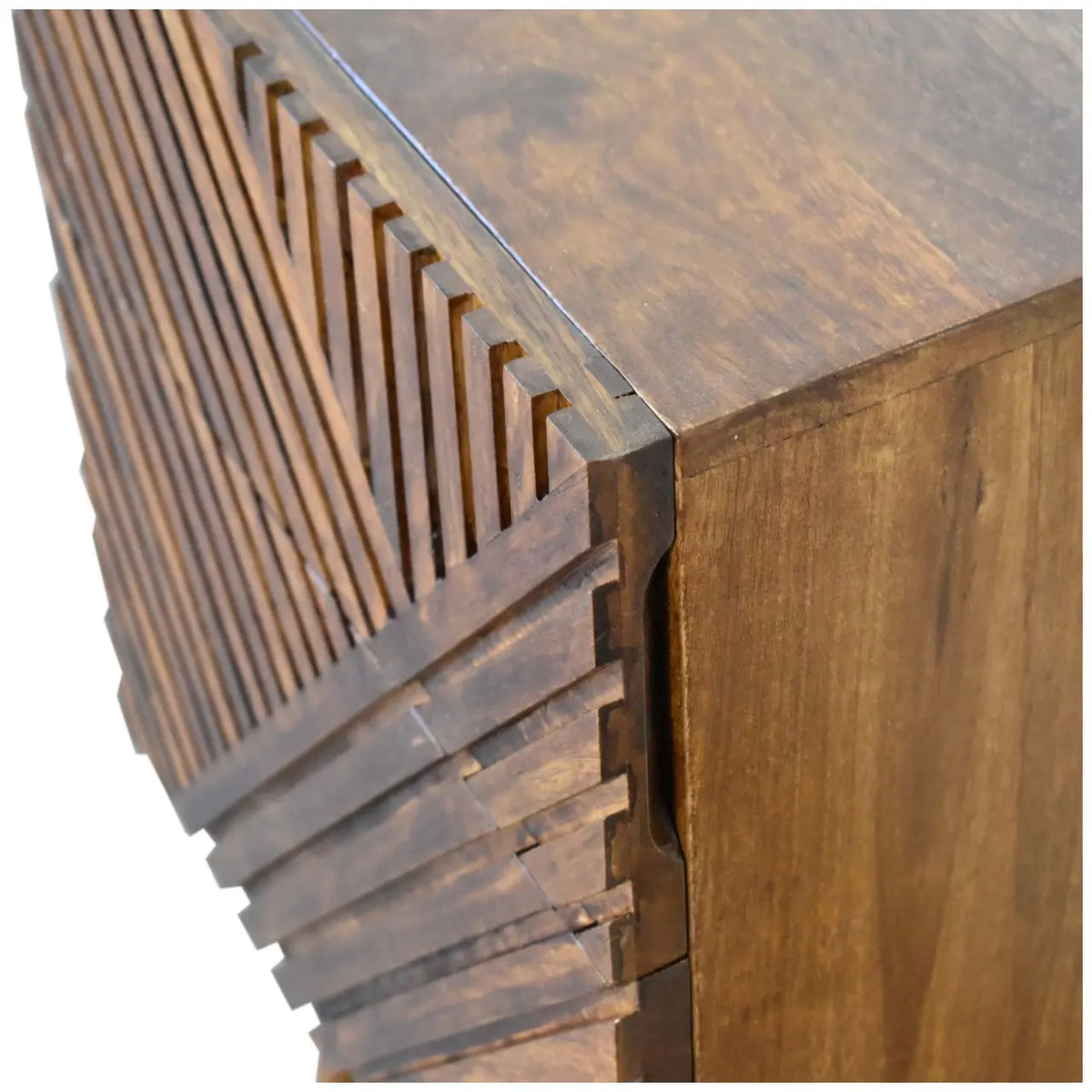 Lille 2 Drawer Chestnut Bedside Table Nightstand Solid Mango Wood Bedroom