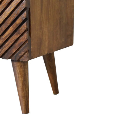 Lille 2 Drawer Chestnut Bedside Table Nightstand Solid Mango Wood Bedroom