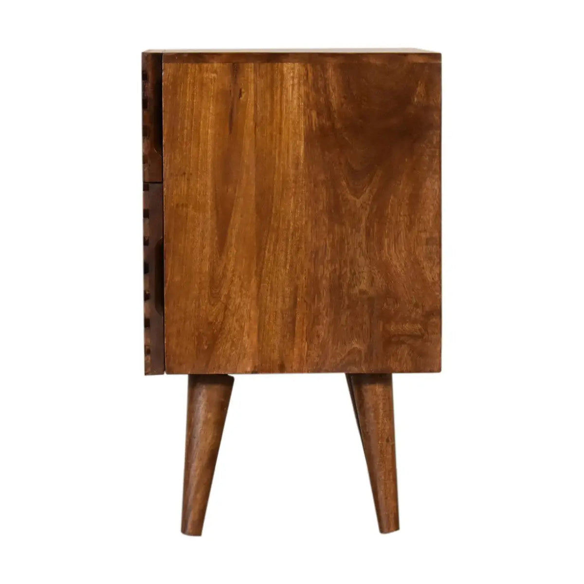 Lille 2 Drawer Chestnut Bedside Table Nightstand Solid Mango Wood Bedroom
