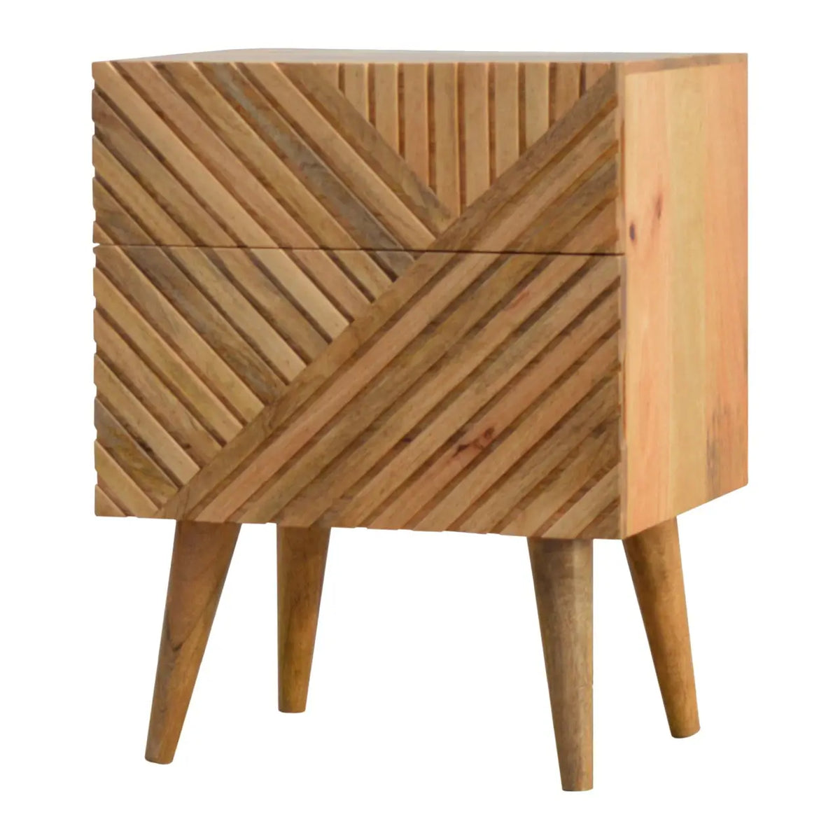 Lille 2 Drawer Oak-ish Bedside Table | Nightstand