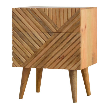 Lille 2 Drawer Oak-ish Bedside Table | Nightstand