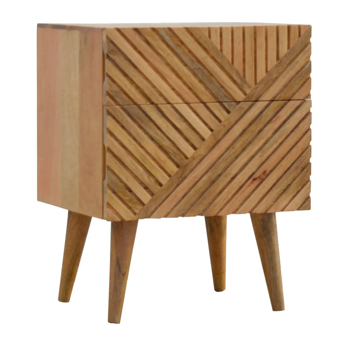 Lille 2 Drawer Oak-ish Bedside Table | Nightstand