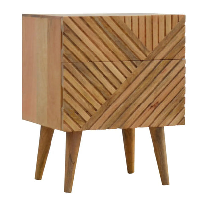 Lille 2 Drawer Oak-ish Bedside Table | Nightstand