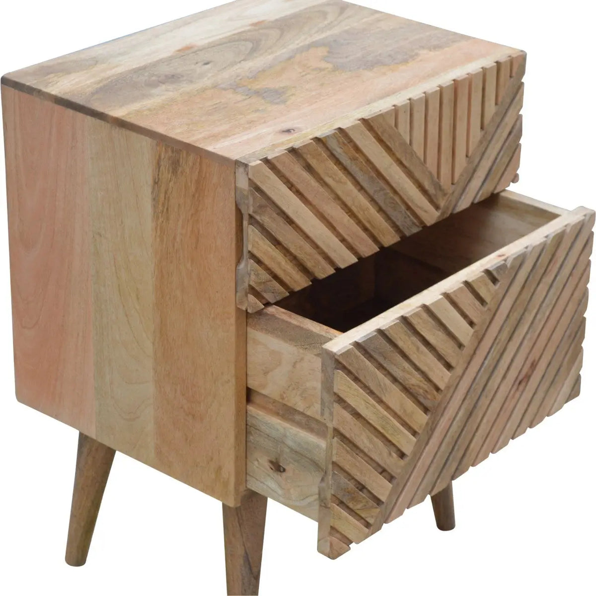 Lille 2 Drawer Oak-ish Bedside Table | Nightstand