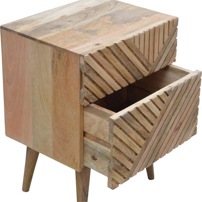 Lille 2 Drawer Oak-ish Bedside Table | Nightstand