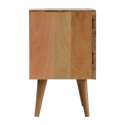 Lille 2 Drawer Oak-ish Bedside Table | Nightstand