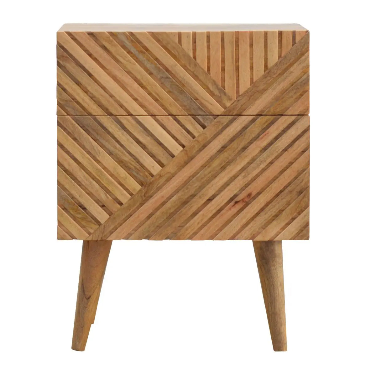 Lille 2 Drawer Oak-ish Bedside Table | Nightstand