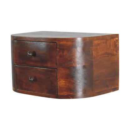 Lunar 2 Drawer Floating Bedside Table | Nightstand