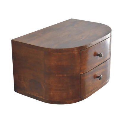 Lunar 2 Drawer Floating Bedside Table | Nightstand