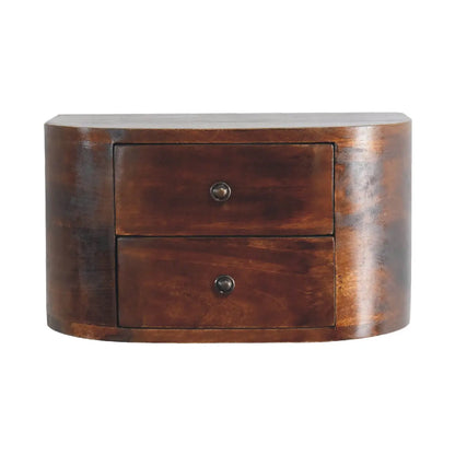 Lunar 2 Drawer Floating Bedside Table | Nightstand