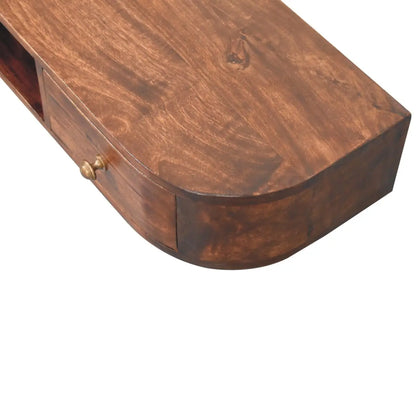 Lunar 2 Drawer Wall Mounted Chestnut Console Table