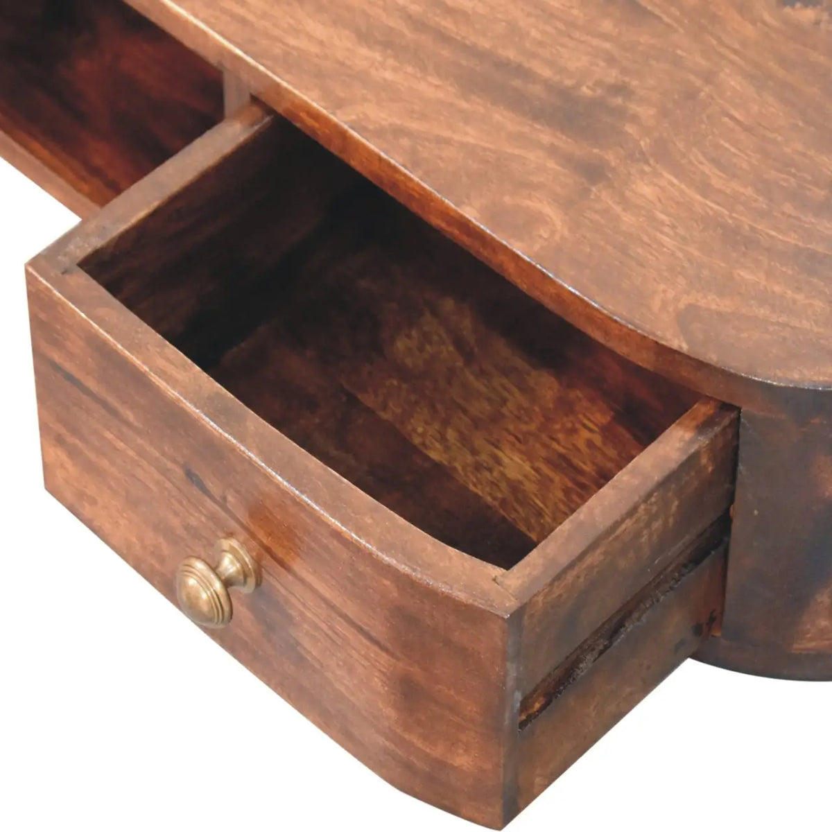 Lunar 2 Drawer Wall Mounted Chestnut Console Table