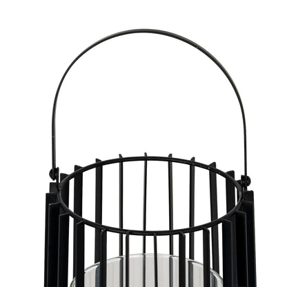 Lynk Large Lantern With Handle And Glass Candle Holder