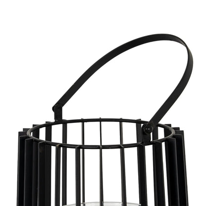 Lynk Medium Lantern With Handle And Glass Candle Holder